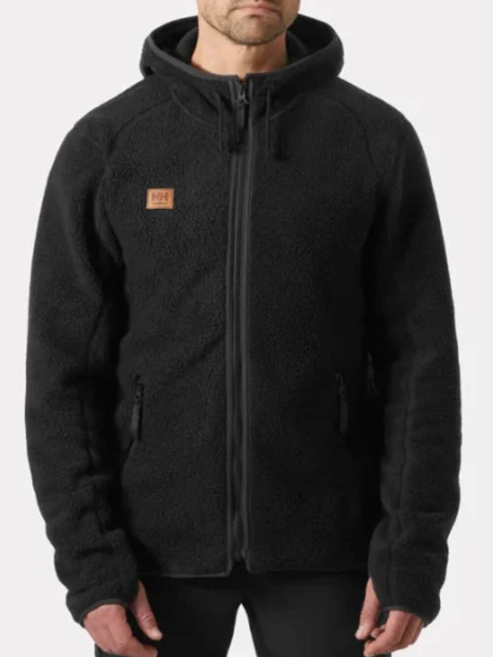 HELLY HANSEN Workwear Heritage Pile Fleece Hoodie Jacket Black XL Full Zip Cozy